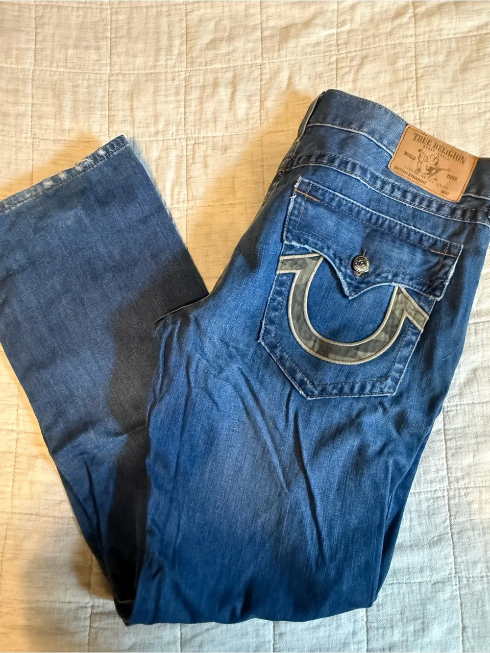 True Religion Section Straight Men’s Jeans Size 38 Medium Wash Straight Leg